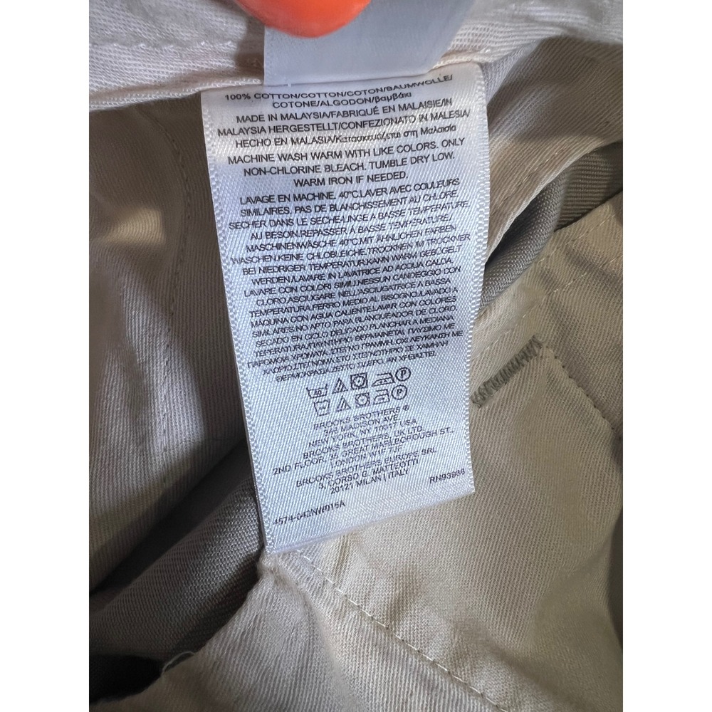 Brooks Brothers Advantage Chino Pants Mens 33/32 Grey Milano Slim Fit Flat Front - Picture 7 of 7